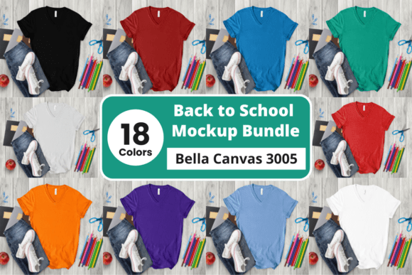18 Back to School BC 3005 V-Neck Mockups: A Game Changer for T-Shirt Designers