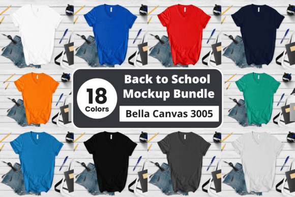 Back to School BC 3005 V-Neck Mockups: A Designer’s Essential Tool