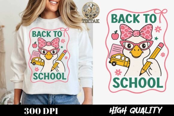 Back to School Cute Duck with Pencil: A Fun and Stylish Design for All Your Projects