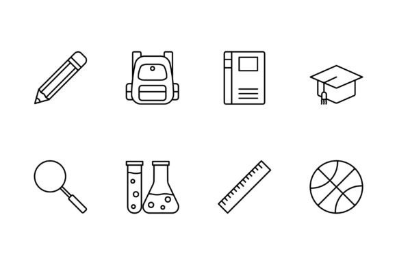 Back to School Equipment Icon Set: Enhancing Your Presentation App and Business Tools