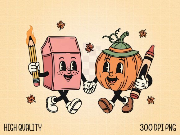 Back to School Fall Cartoon Clipart PNG