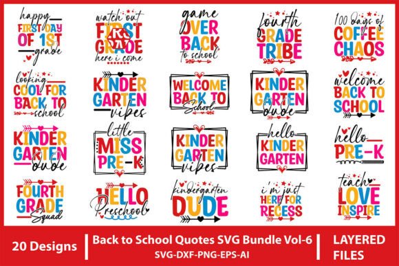 Back to School Quotes SVG Bundle Vol-6: A Versatile Digital Resource for Creative Projects