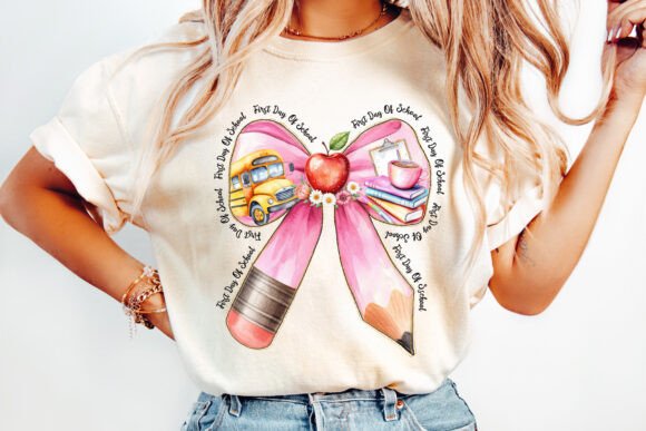Back to School Teacher Pencil Bow PNG