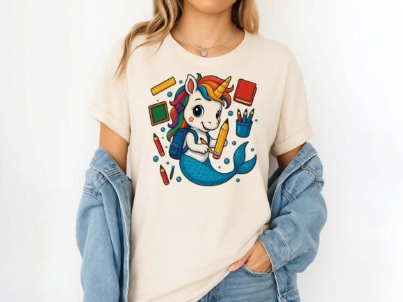 Back to School Unicorn Mermaid Rainbow