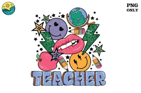 Colorful Teacher Life Back to School PNG: A Vibrant Design for Classroom and Apparel