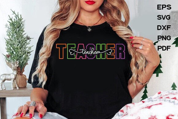 Stacked Teacher SVG, Back to School SVG: A Modern Digital Asset for Creative Professionals
