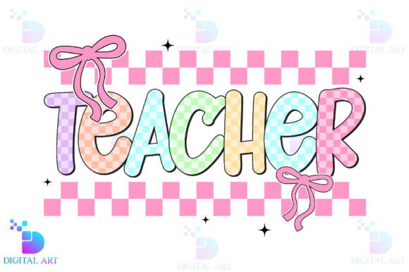 Teacher Checkered PNG and Back to School PNG: A Versatile Design for Creative Projects