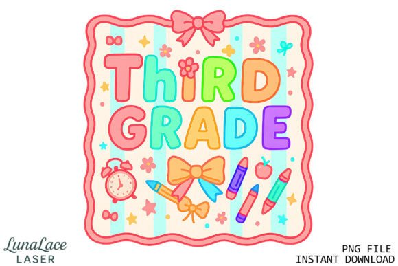 Third Grade PNG Cute Back to School: A Versatile Design Resource for Creators and Educators